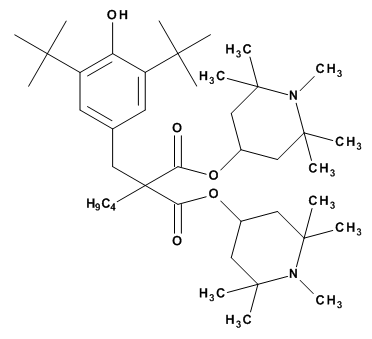 Bis(1,2,2,6,6-pentamethyl-4-piperidinyl)-[[ 3,5-bis(1,1-dimethylethyl)-4-hydroxyphenyl] methyl]butylmalonate